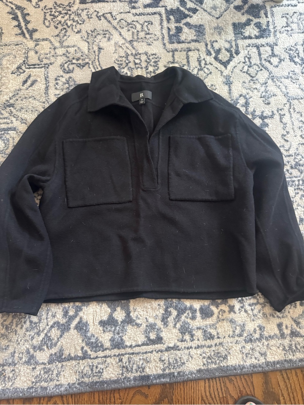 Banana Republic Black Women's Pullover Sweater with Chest Pockets